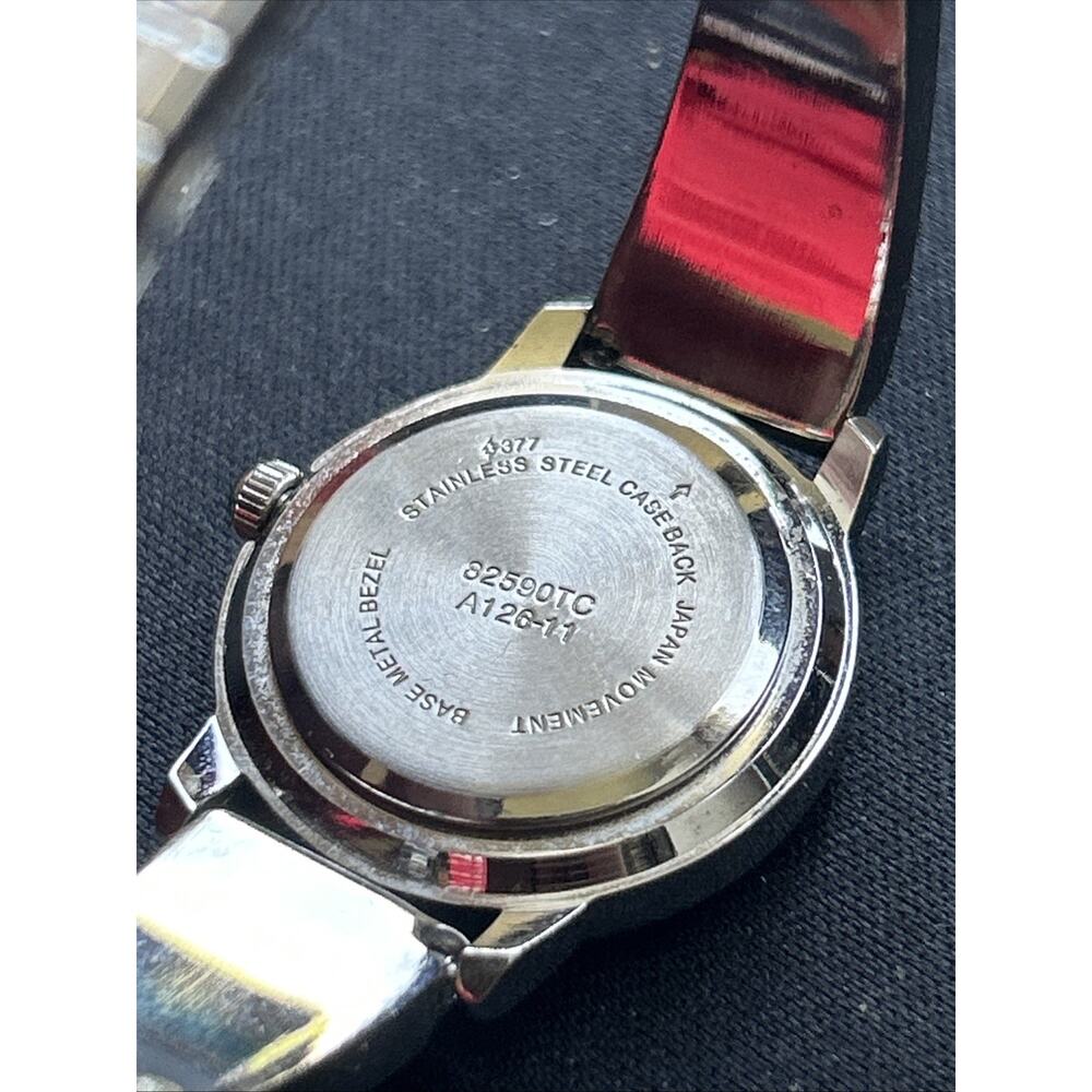 Silver Tone White Dial Women’s Stretch Band Quartz Watch - Picture 3 of 6